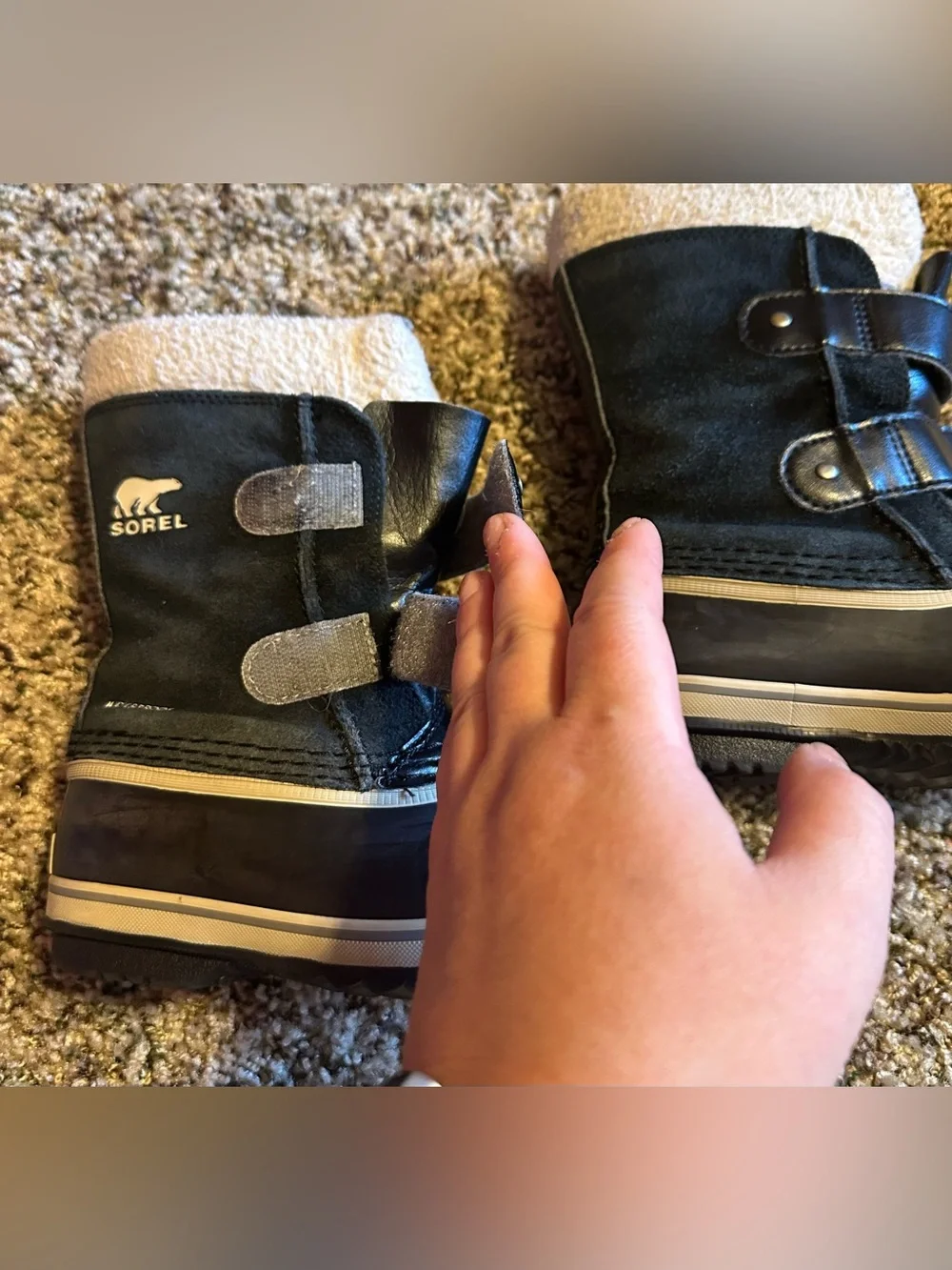 Sorel Kids 1964 Pac Strap Waterproof Winter Snow Boots - Black - Size US 10